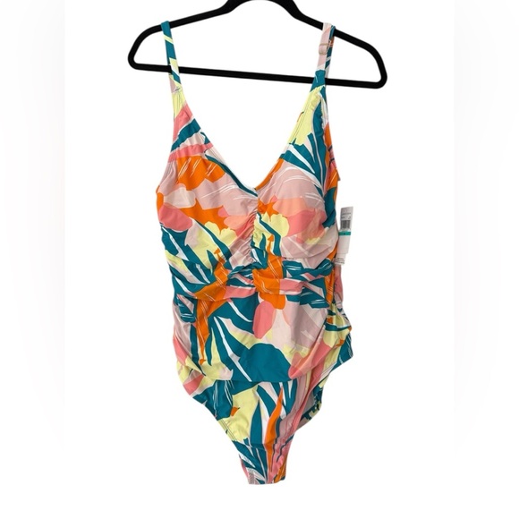 Jantzen Palms In Paradise Women's One Piece Bathing Suit Swimsuit Size 16 New - Picture 1 of 6